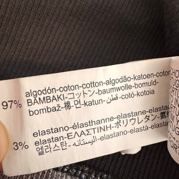 Zara Silver Foil Rib Open Back T-Shirt - Size S - Picture 5 of 7